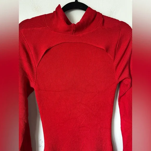 FARM RIO Elegant Red Long Sleeve Dress - Picture 9 of 9